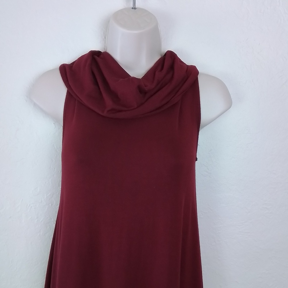 Umgee Women's Small‎ Burgundy High Low Dress Soft Stretch Jersey Boho Indie - Picture 12 of 14